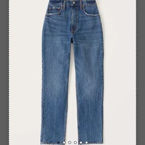 A&F curve love ultra high rise 90’s straight jeans